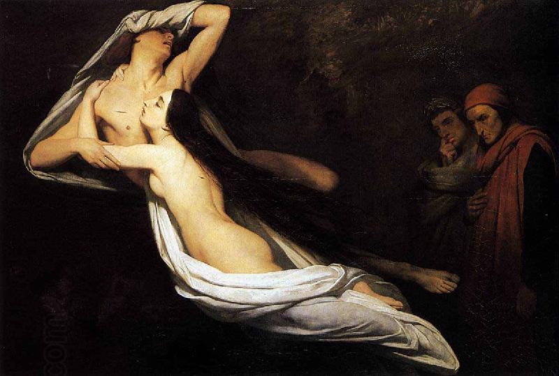 Ary Scheffer Francesca da Rimini and Paolo Malatesta appraised by Dante and Virgil China oil painting art